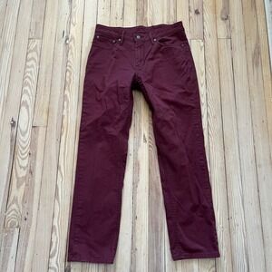 Levis 511 Slim Fit Pants Mens 33x32 Burgundy Wine Red Cotton Stretch 5-Pocket